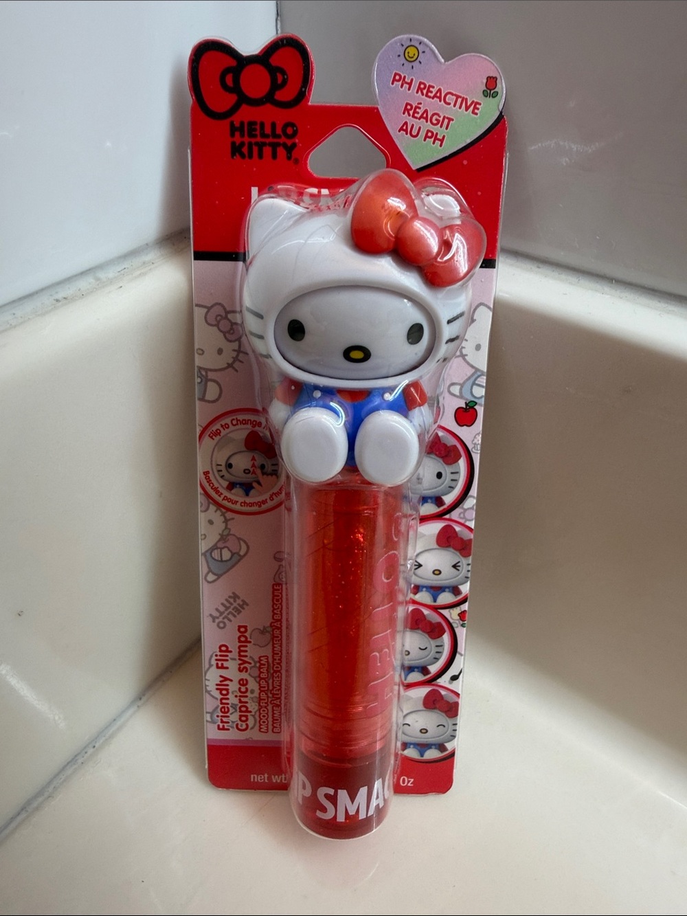 Hello Kitty Friendly Mood Flip Lip Balm Stick PH Reactive NWT .14 Oz.